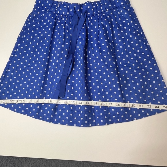 J. Crew linen skirt, size 2.   Blue with white polka dots. - Picture 6 of 9